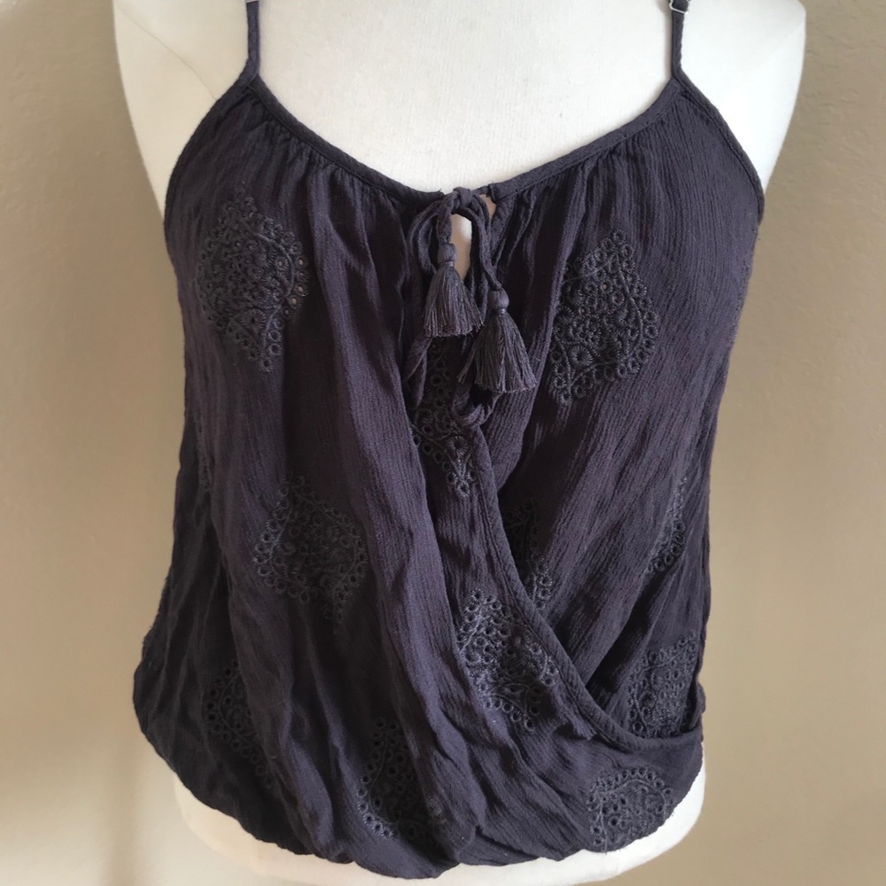 Love Stitch | Blue Canvas Wrap Tank, S